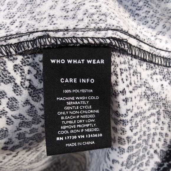 Who What Wear Black White Reptile Print Dress Size M - Picture 5 of 7